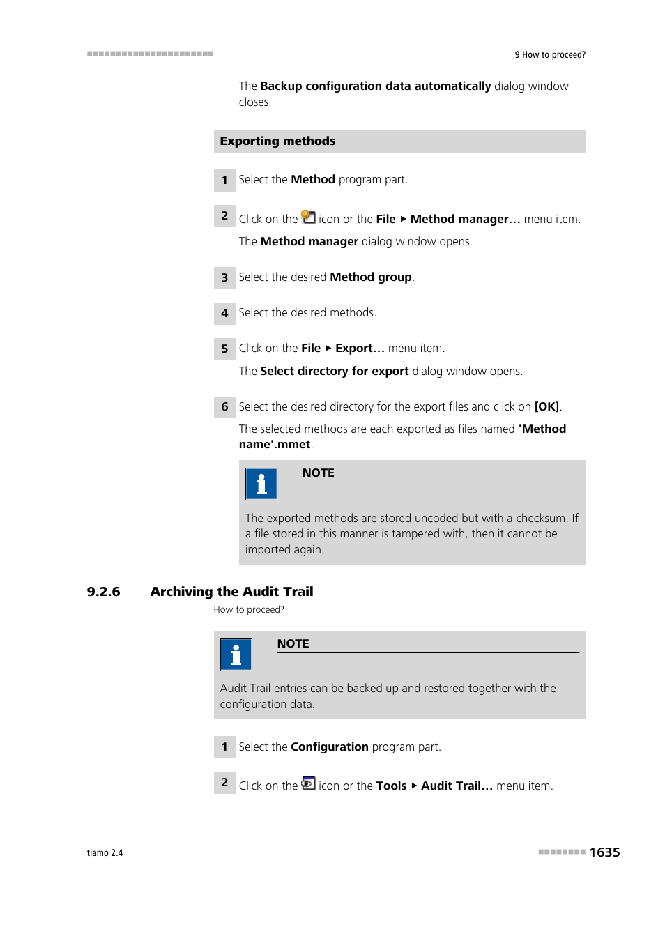 6 archiving the audit trail, Archiving the audit trail 5 | Metrohm tiamo 2.4 Manual User Manual | Page 1651 / 1717