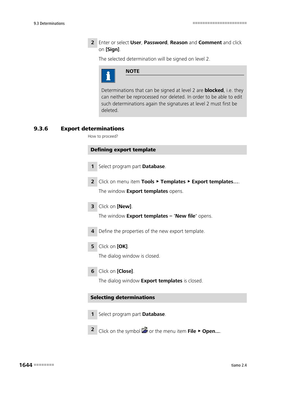 6 export determinations, Export determinations 4 | Metrohm tiamo 2.4 Manual User Manual | Page 1660 / 1717