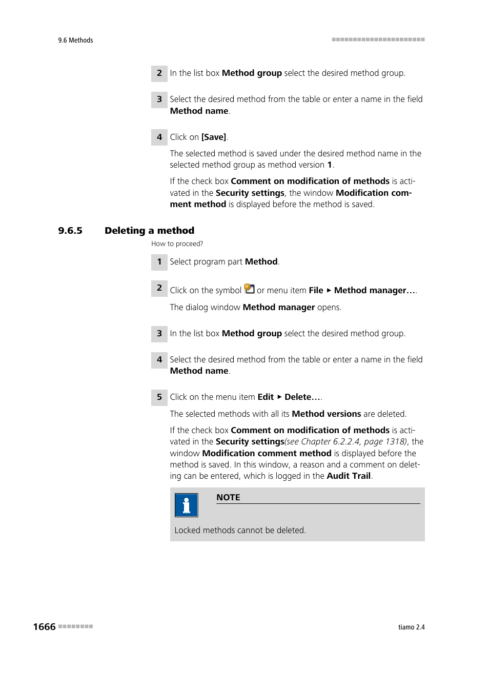 5 deleting a method, Deleting a method 6 | Metrohm tiamo 2.4 Manual User Manual | Page 1682 / 1717