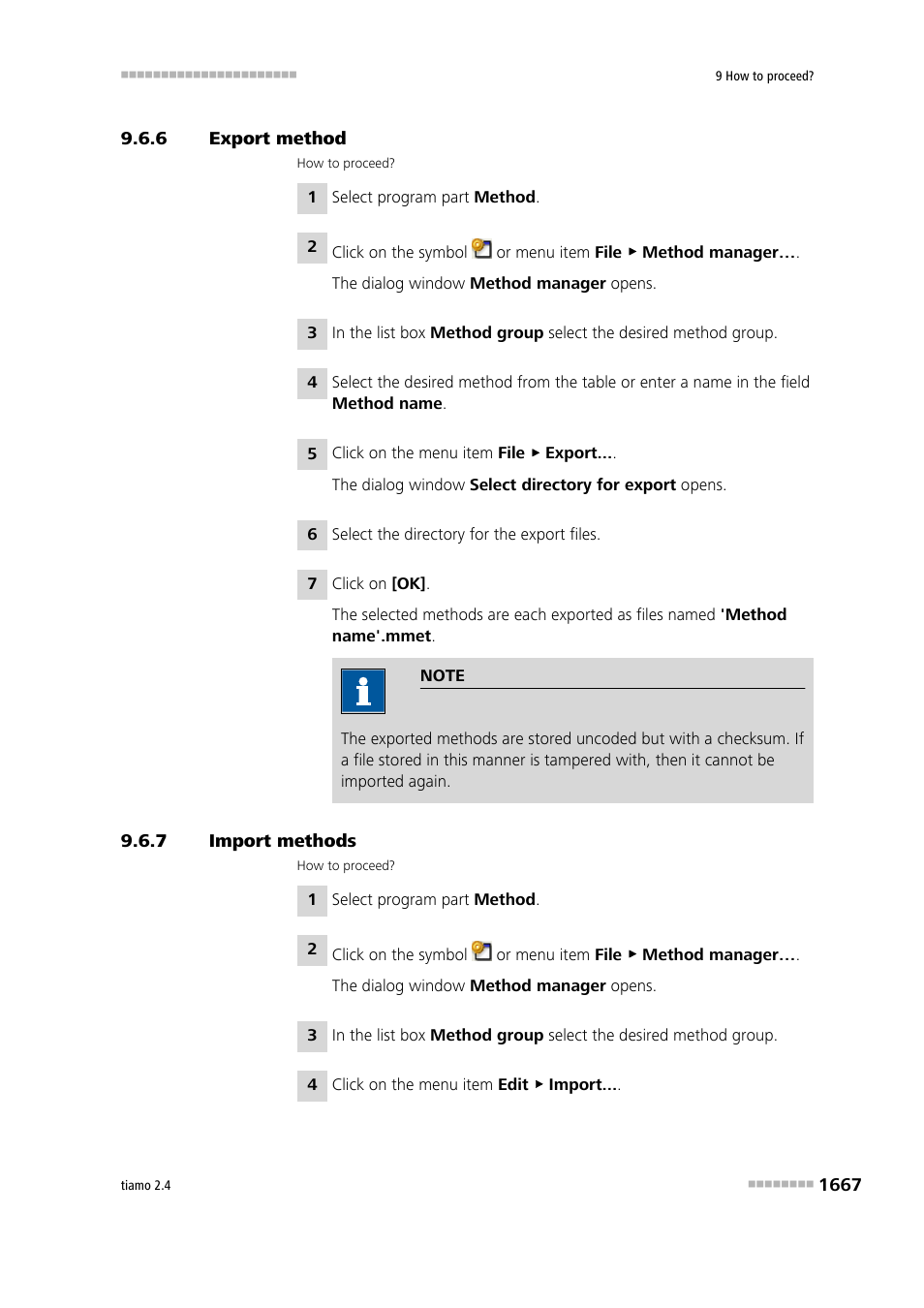 6 export method, 7 import methods, Export method 7 | Import methods 7 | Metrohm tiamo 2.4 Manual User Manual | Page 1683 / 1717