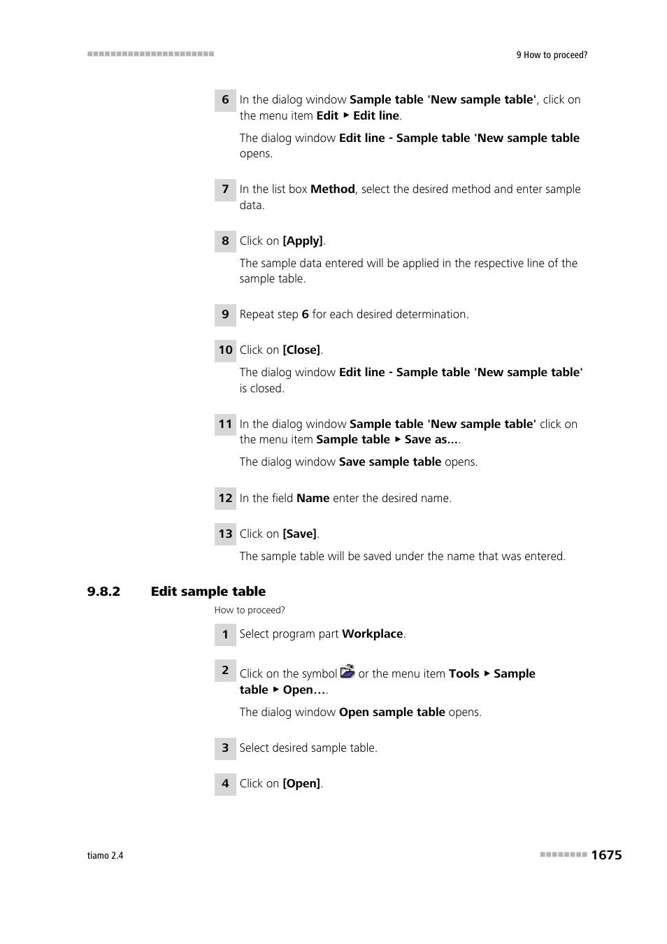 2 edit sample table, Edit sample table 5 | Metrohm tiamo 2.4 Manual User Manual | Page 1691 / 1717