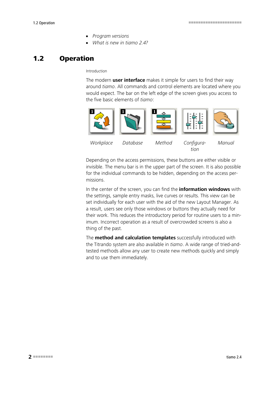 2 operation, Operation | Metrohm tiamo 2.4 Manual User Manual | Page 18 / 1717