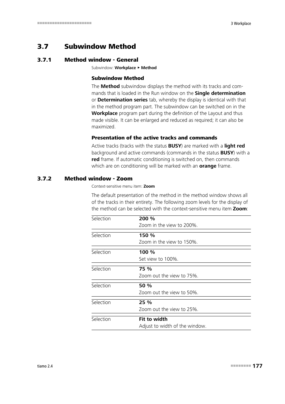 7 subwindow method, 1 method window - general, 2 method window - zoom | Subwindow method, Method window - general, Method window - zoom, Method, Zoom | Metrohm tiamo 2.4 Manual User Manual | Page 193 / 1717