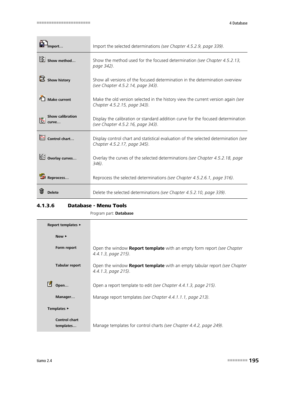 6 database - menu tools, Tools | Metrohm tiamo 2.4 Manual User Manual | Page 211 / 1717