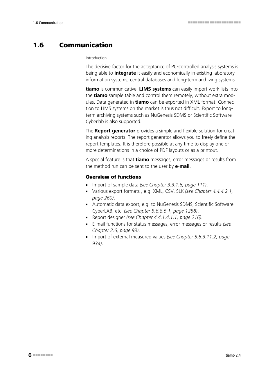 6 communication, Communication, Wide range of import and export functions | Metrohm tiamo 2.4 Manual User Manual | Page 22 / 1717