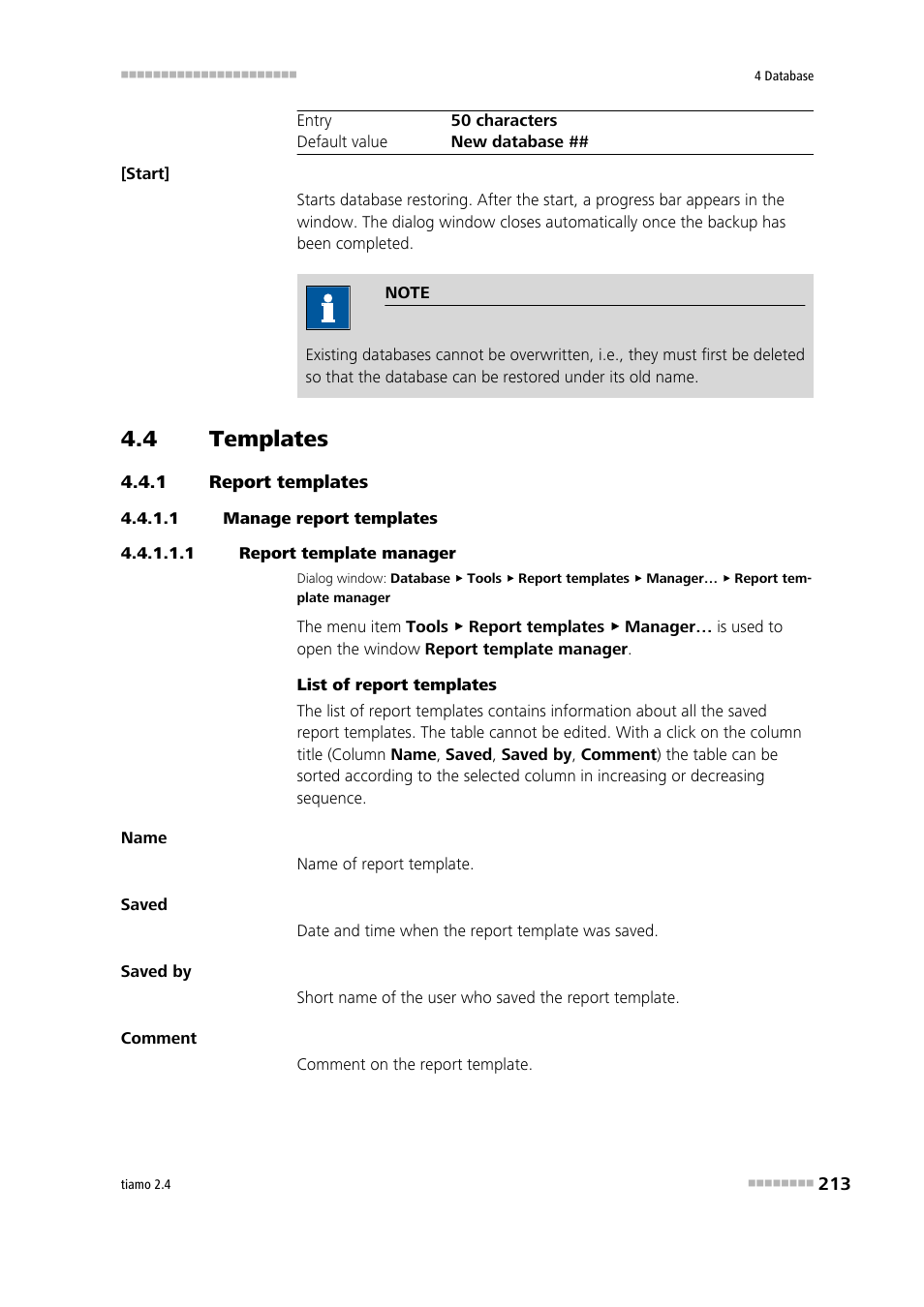 4 templates, 1 report templates, 1 manage report templates | 1 report template manager, Templates, Report templates, Edit report templates | Metrohm tiamo 2.4 Manual User Manual | Page 229 / 1717