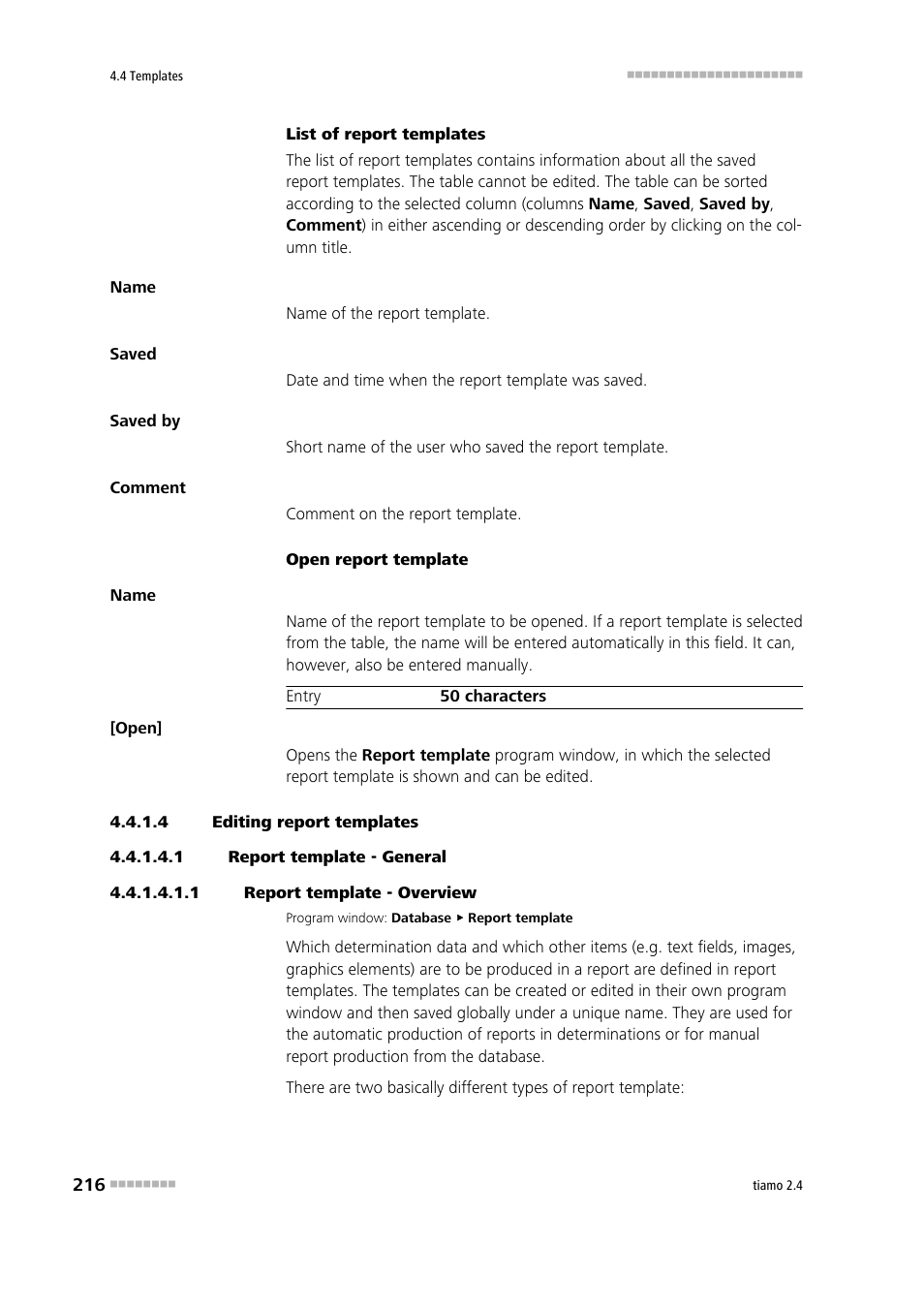 4 editing report templates, 1 report template - general, 1 report template - overview | Metrohm tiamo 2.4 Manual User Manual | Page 232 / 1717