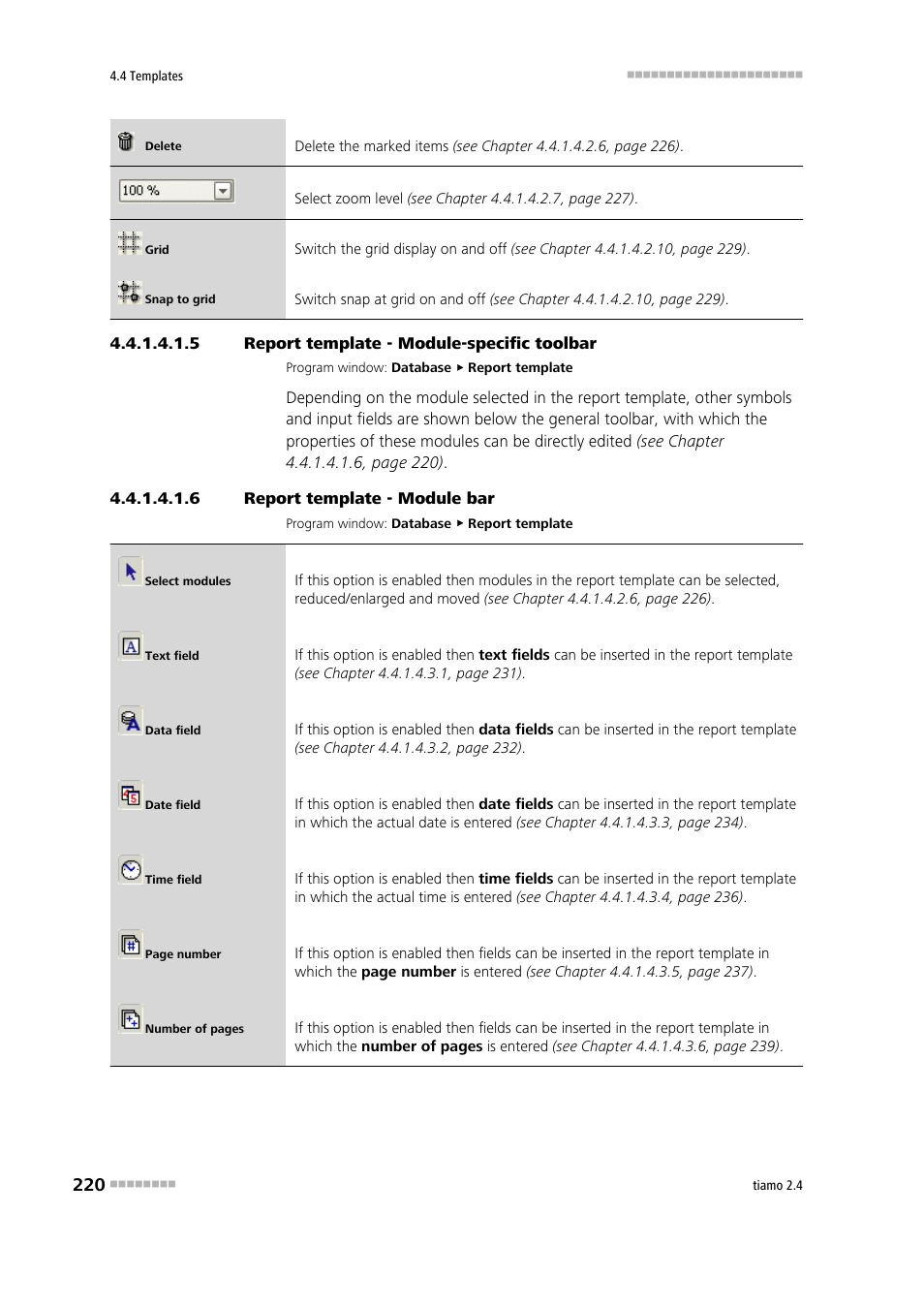 5 report template - module-specific toolbar, 6 report template - module bar, Module-specific toolbar | Module bar | Metrohm tiamo 2.4 Manual User Manual | Page 236 / 1717