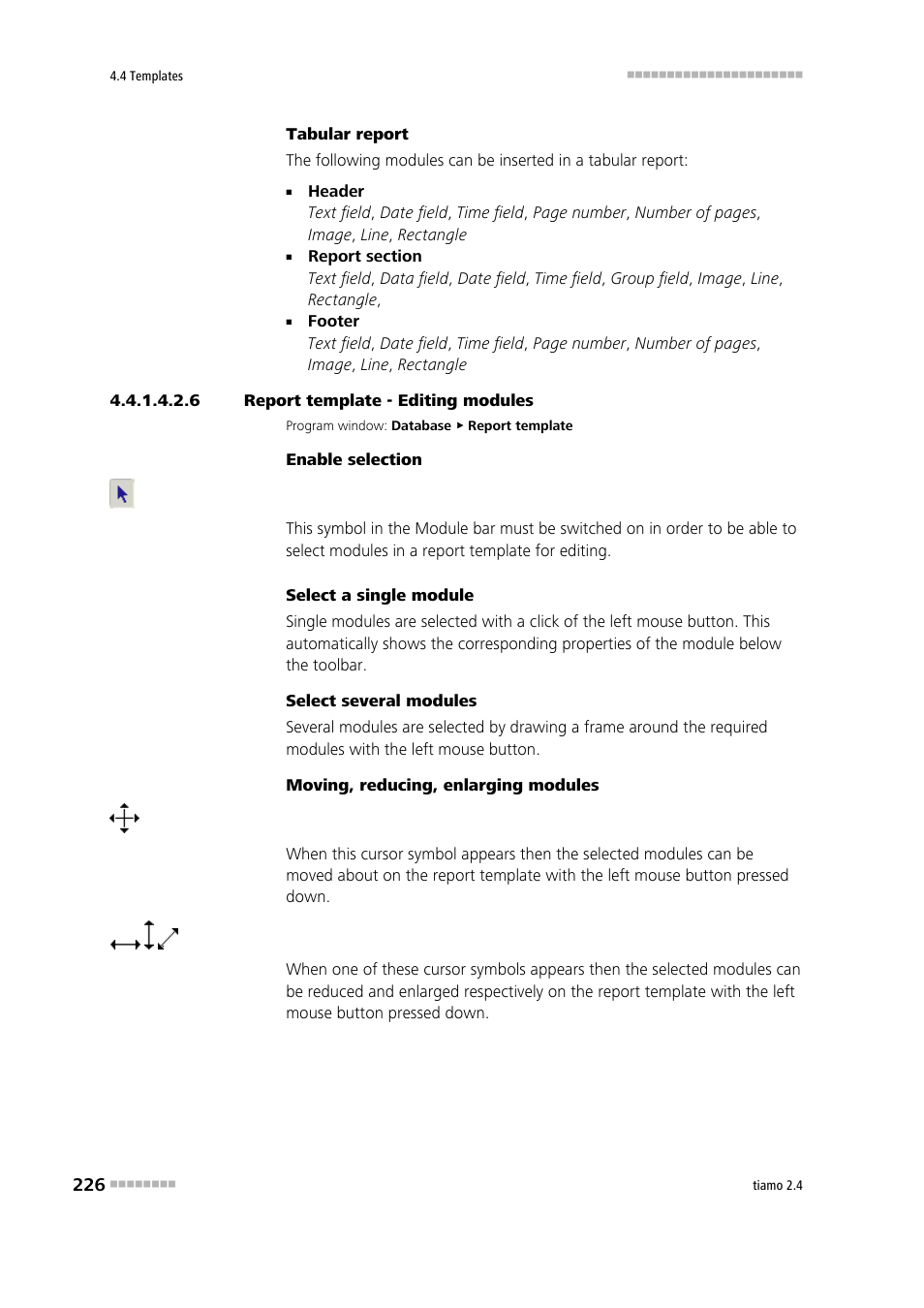 6 report template - editing modules, Edit modules | Metrohm tiamo 2.4 Manual User Manual | Page 242 / 1717