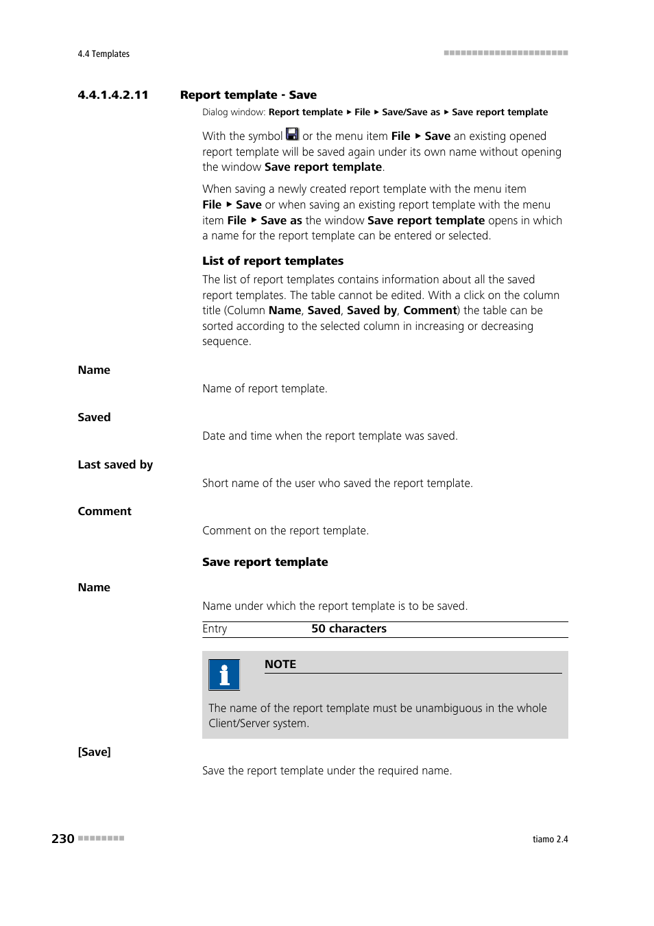 11 report template - save, Save report template | Metrohm tiamo 2.4 Manual User Manual | Page 246 / 1717