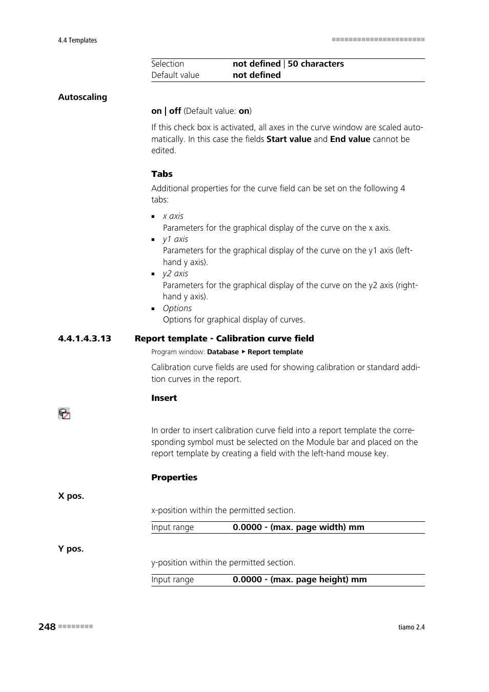 13 report template - calibration curve field, Calibration curve | Metrohm tiamo 2.4 Manual User Manual | Page 264 / 1717