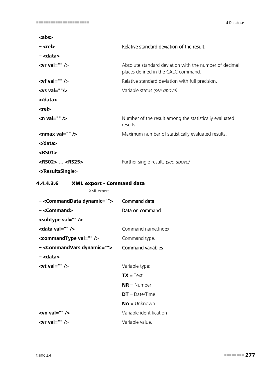 6 xml export - command data | Metrohm tiamo 2.4 Manual User Manual | Page 293 / 1717