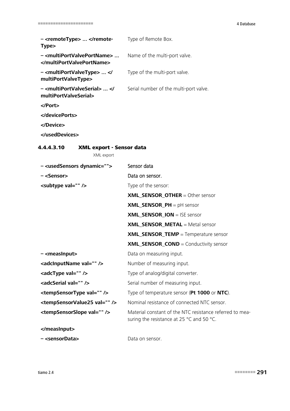 10 xml export - sensor data | Metrohm tiamo 2.4 Manual User Manual | Page 307 / 1717