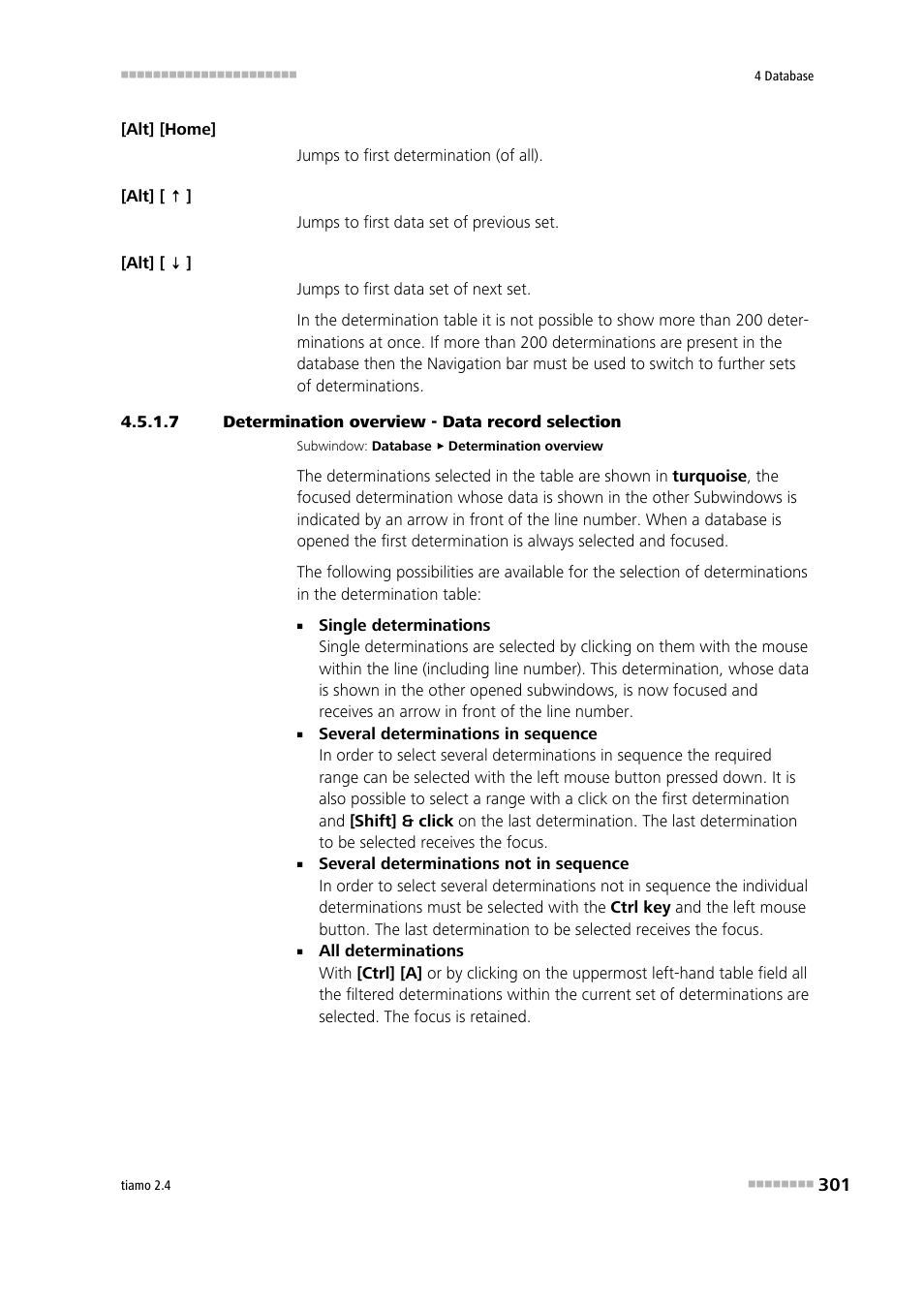 7 determination overview - data record selection | Metrohm tiamo 2.4 Manual User Manual | Page 317 / 1717