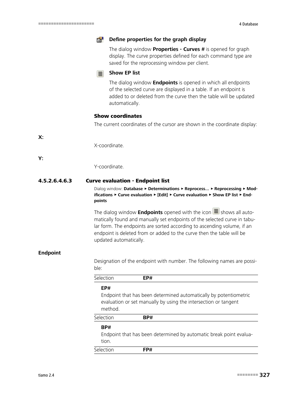 3 curve evaluation - endpoint list | Metrohm tiamo 2.4 Manual User Manual | Page 343 / 1717