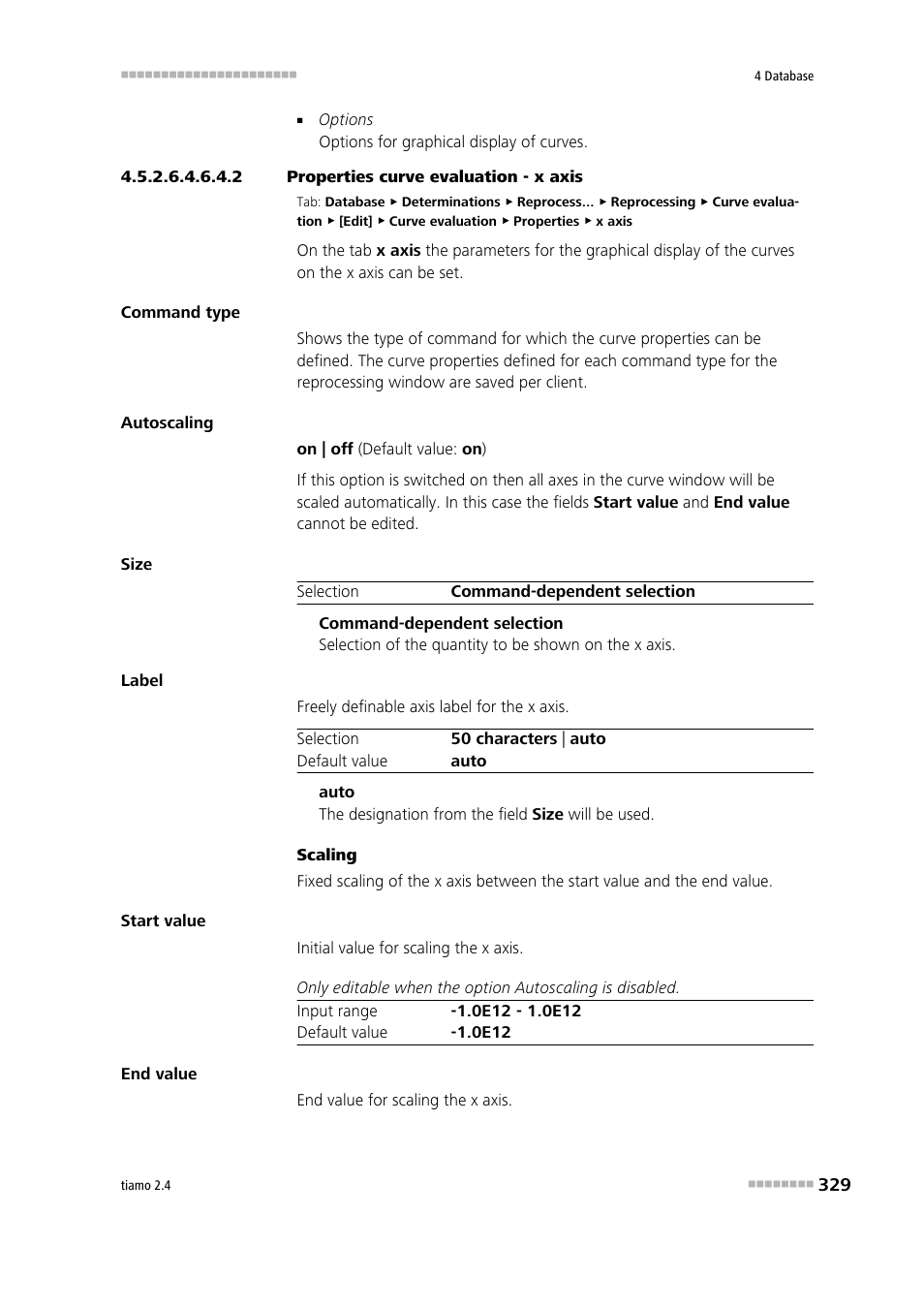 2 properties curve evaluation - x axis | Metrohm tiamo 2.4 Manual User Manual | Page 345 / 1717