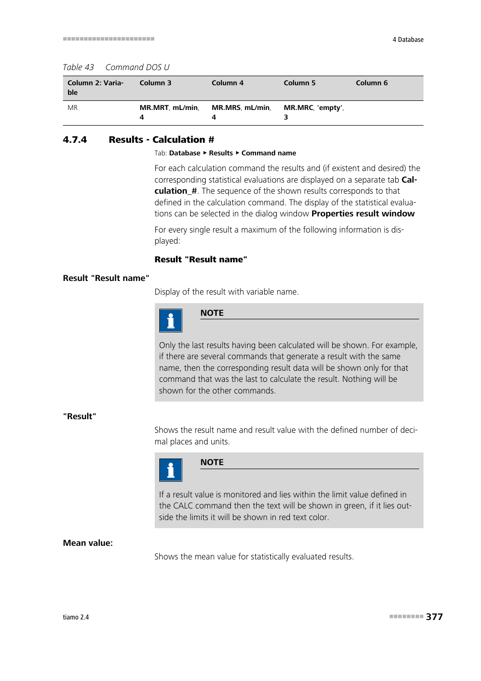 4 results - calculation, Results - calculation | Metrohm tiamo 2.4 Manual User Manual | Page 393 / 1717