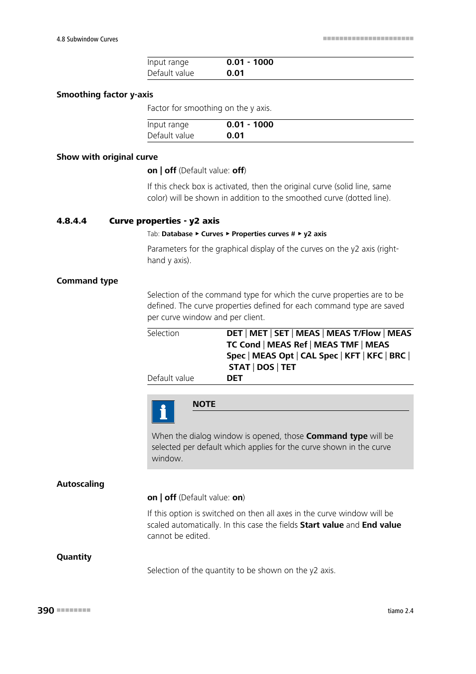 4 curve properties - y2 axis, Y2 axis | Metrohm tiamo 2.4 Manual User Manual | Page 406 / 1717