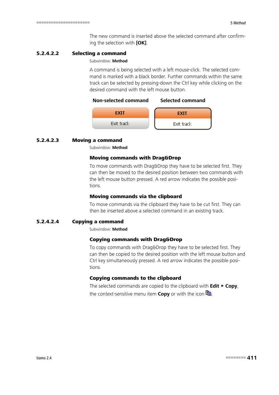 2 selecting a command, 3 moving a command, 4 copying a command | Metrohm tiamo 2.4 Manual User Manual | Page 427 / 1717