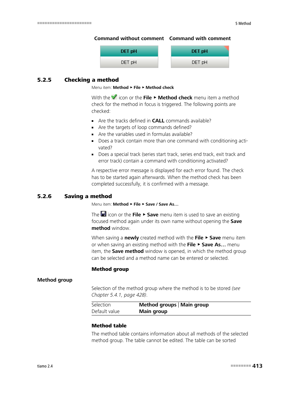 5 checking a method, 6 saving a method, Checking a method | Saving a method | Metrohm tiamo 2.4 Manual User Manual | Page 429 / 1717