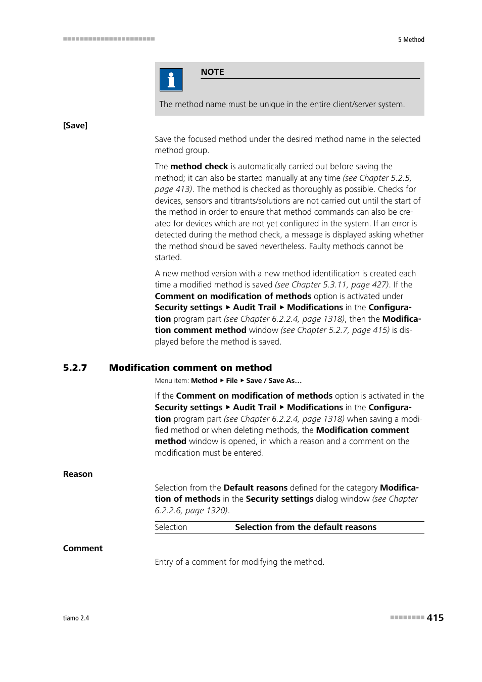 7 modification comment on method, Modification comment on method | Metrohm tiamo 2.4 Manual User Manual | Page 431 / 1717