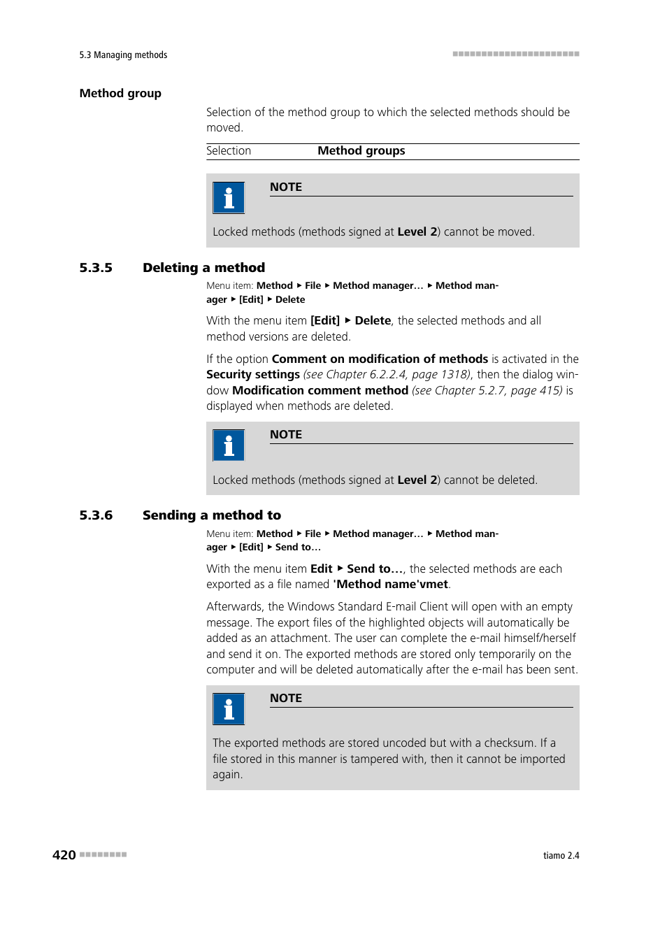 5 deleting a method, 6 sending a method to, Deleting a method | Sending a method to | Metrohm tiamo 2.4 Manual User Manual | Page 436 / 1717