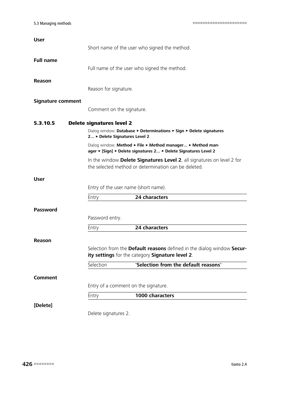 5 delete signatures level 2 | Metrohm tiamo 2.4 Manual User Manual | Page 442 / 1717