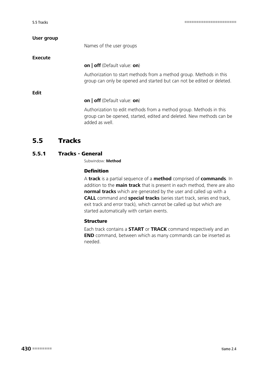 5 tracks, 1 tracks - general, Tracks | Tracks - general | Metrohm tiamo 2.4 Manual User Manual | Page 446 / 1717