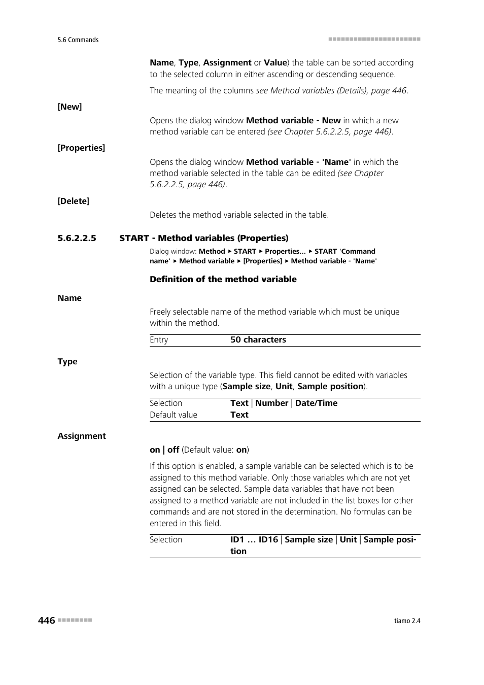 5 start - method variables (properties) | Metrohm tiamo 2.4 Manual User Manual | Page 462 / 1717