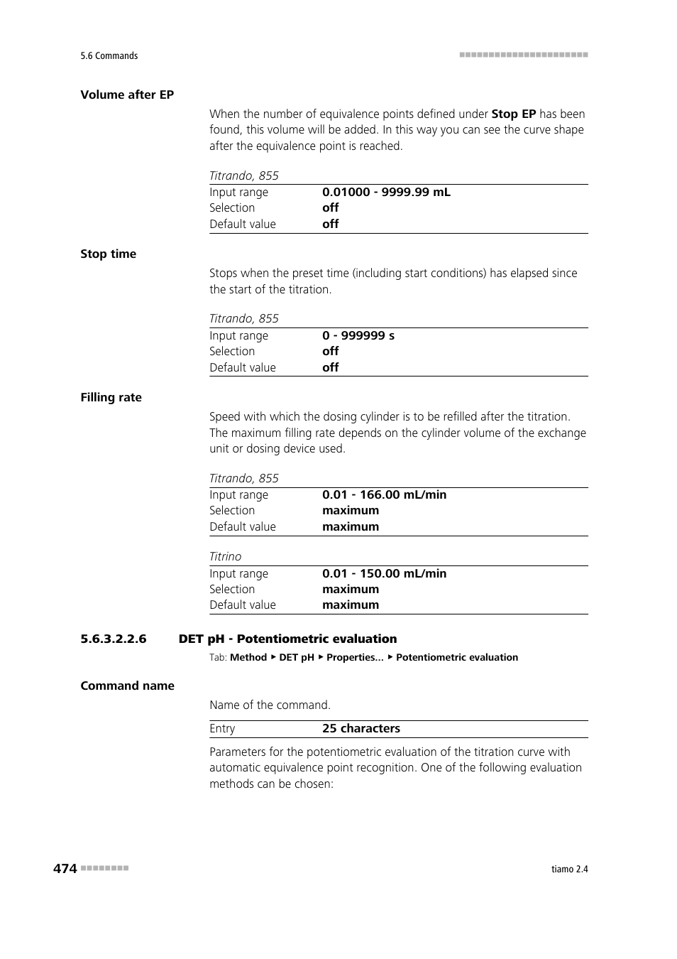 6 det ph - potentiometric evaluation, Potentiometric evaluation | Metrohm tiamo 2.4 Manual User Manual | Page 490 / 1717