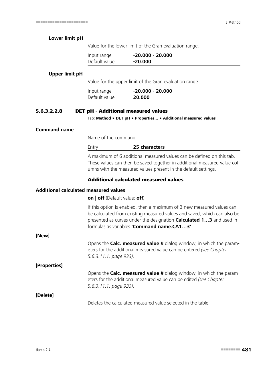 8 det ph - additional measured values, Additional measured values | Metrohm tiamo 2.4 Manual User Manual | Page 497 / 1717