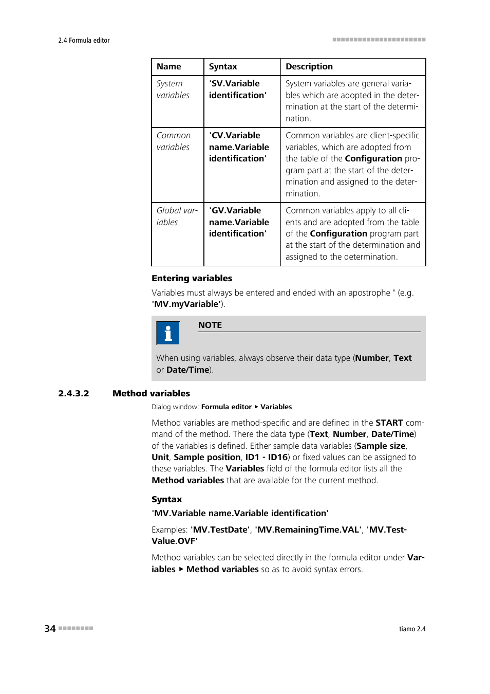 2 method variables, Method variables | Metrohm tiamo 2.4 Manual User Manual | Page 50 / 1717