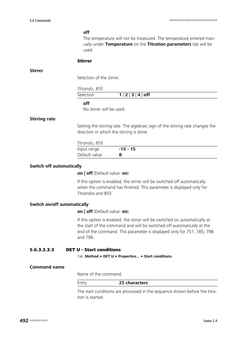 3 det u - start conditions | Metrohm tiamo 2.4 Manual User Manual | Page 508 / 1717