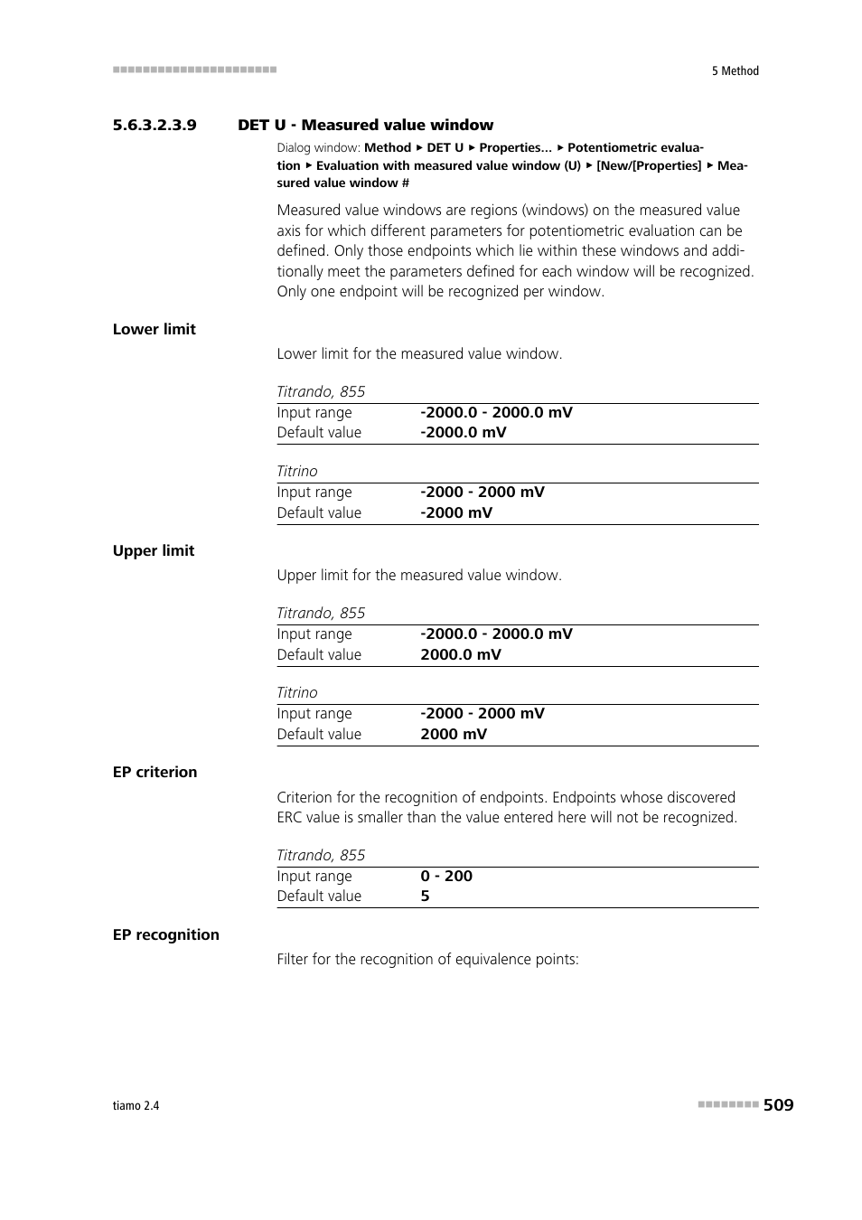 9 det u - measured value window | Metrohm tiamo 2.4 Manual User Manual | Page 525 / 1717