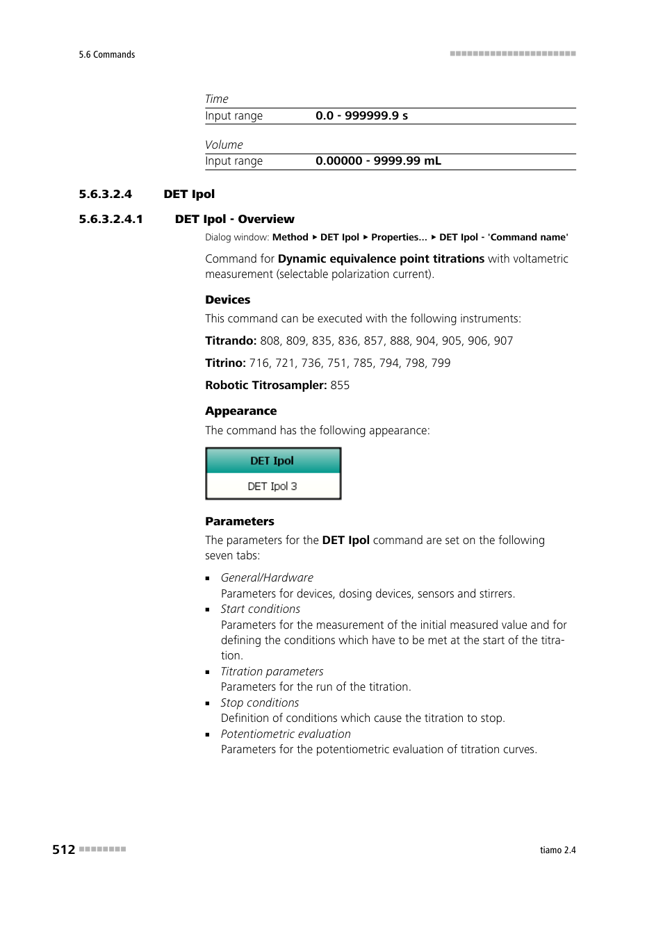 4 det ipol, 1 det ipol - overview, Det ipol | Metrohm tiamo 2.4 Manual User Manual | Page 528 / 1717