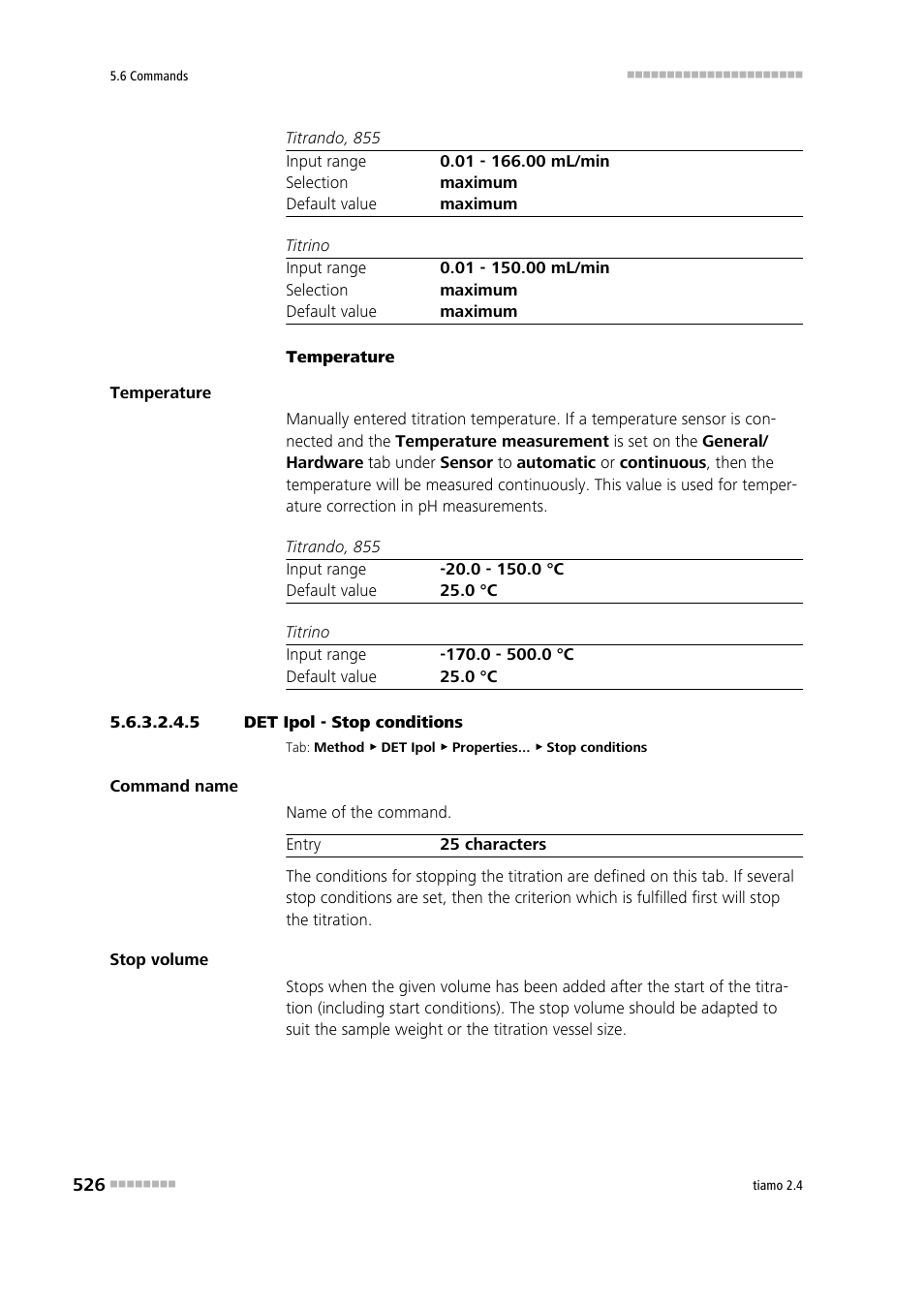 5 det ipol - stop conditions, Stop conditions | Metrohm tiamo 2.4 Manual User Manual | Page 542 / 1717