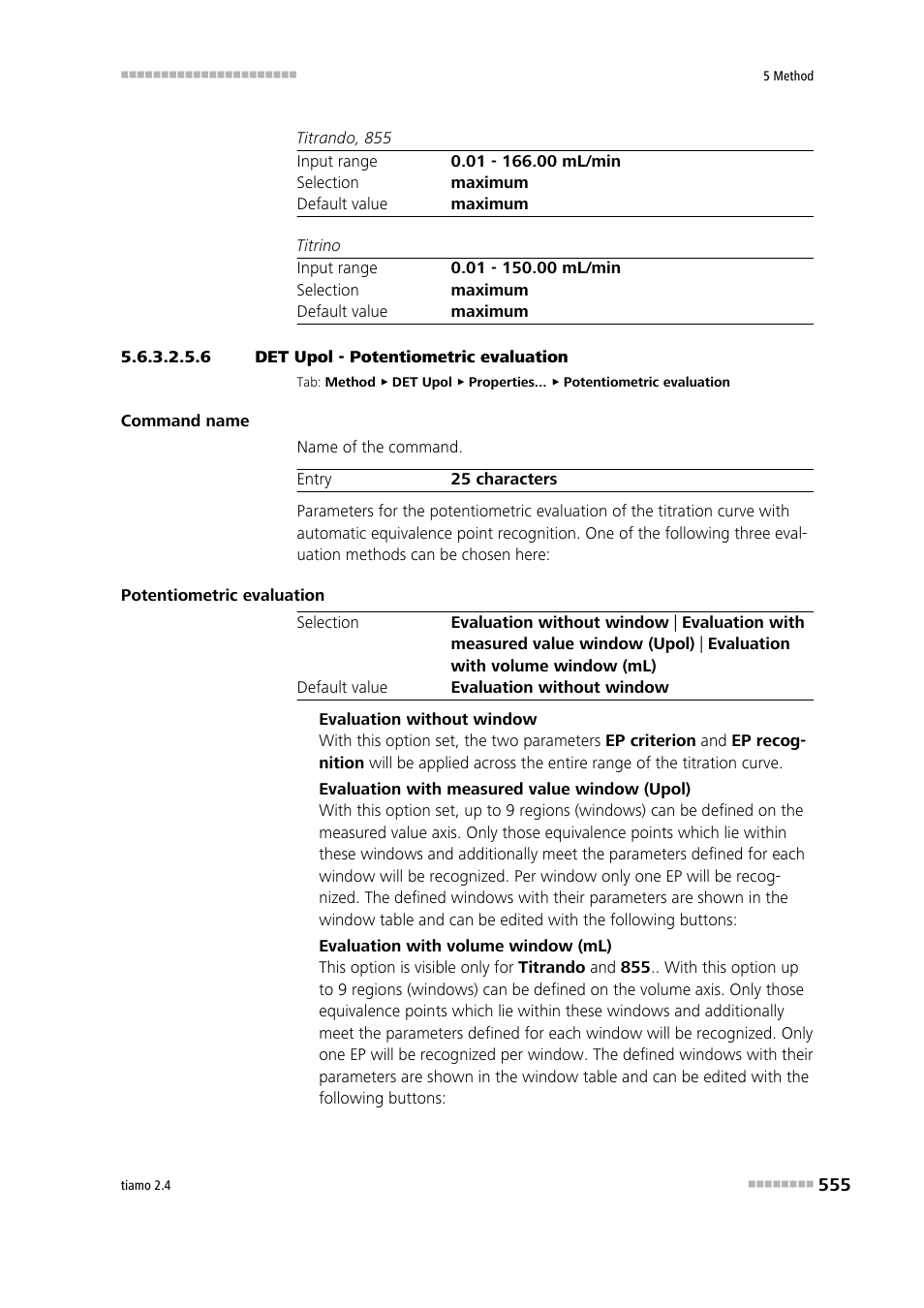 6 det upol - potentiometric evaluation | Metrohm tiamo 2.4 Manual User Manual | Page 571 / 1717