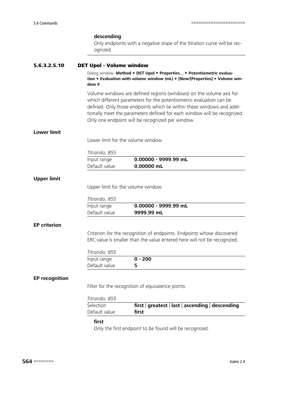 10 det upol - volume window | Metrohm tiamo 2.4 Manual User Manual | Page 580 / 1717