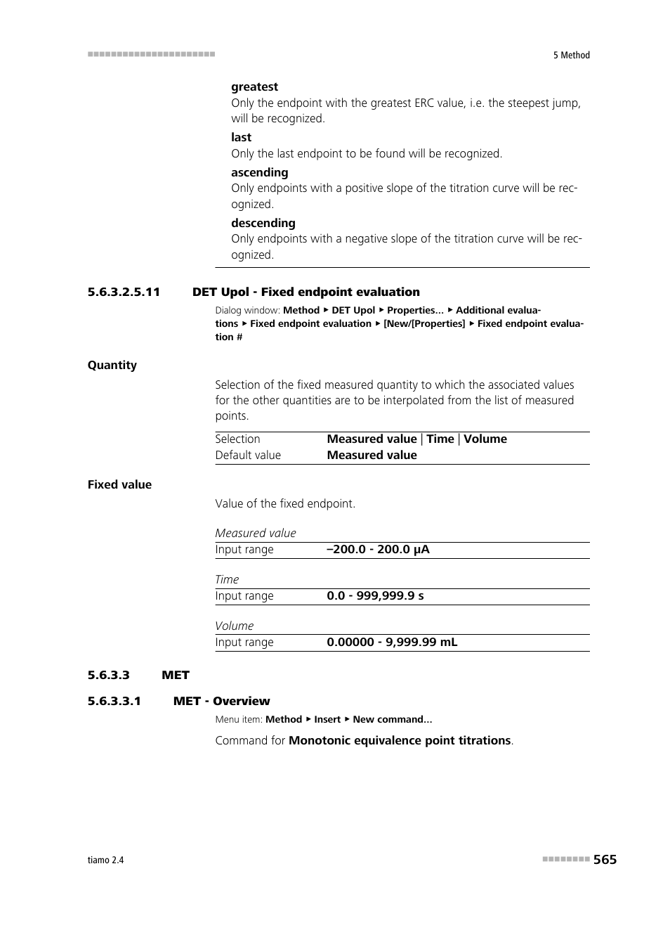 11 det upol - fixed endpoint evaluation, 3 met, 1 met - overview | Metrohm tiamo 2.4 Manual User Manual | Page 581 / 1717