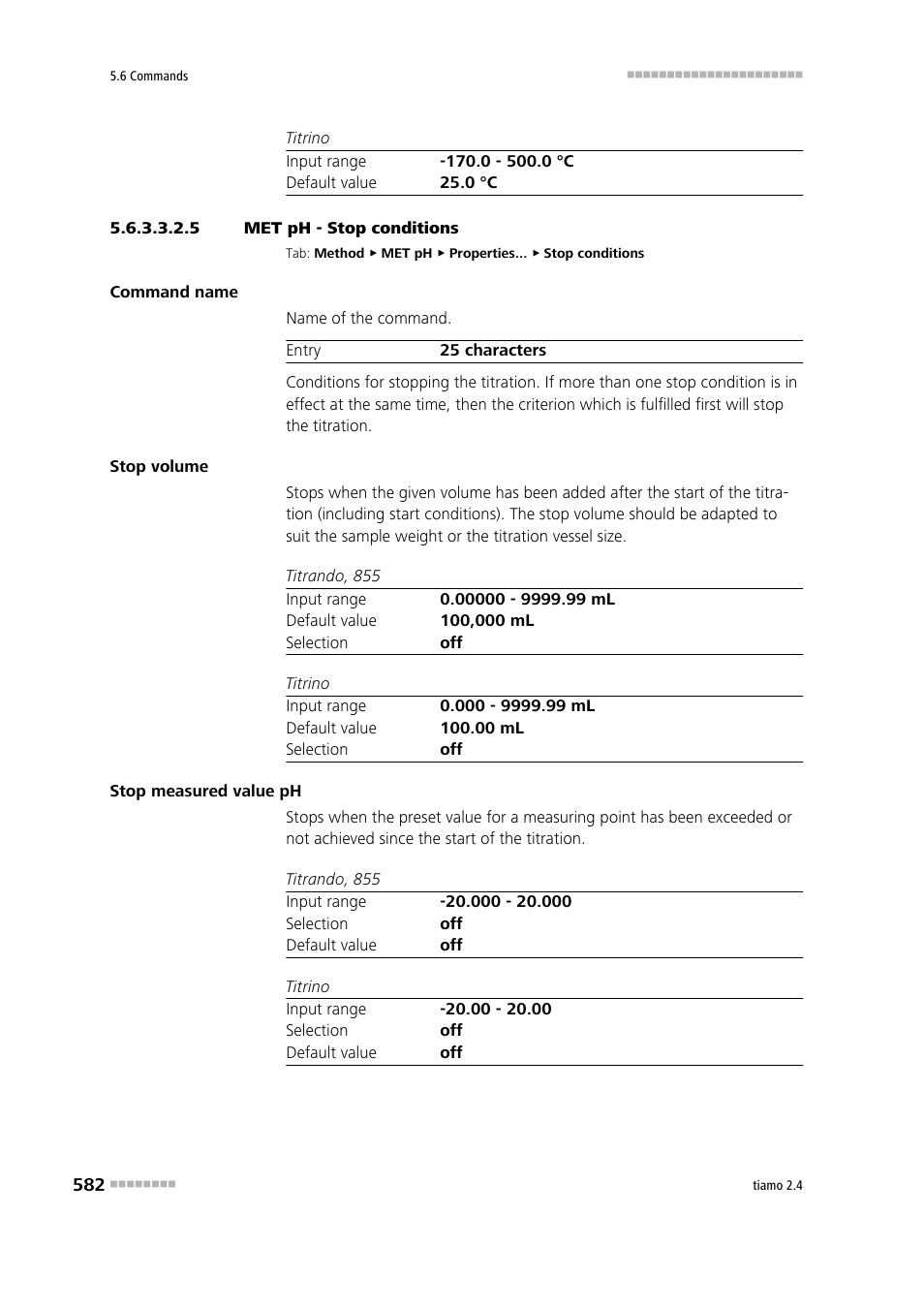 5 met ph - stop conditions, Stop conditions | Metrohm tiamo 2.4 Manual User Manual | Page 598 / 1717