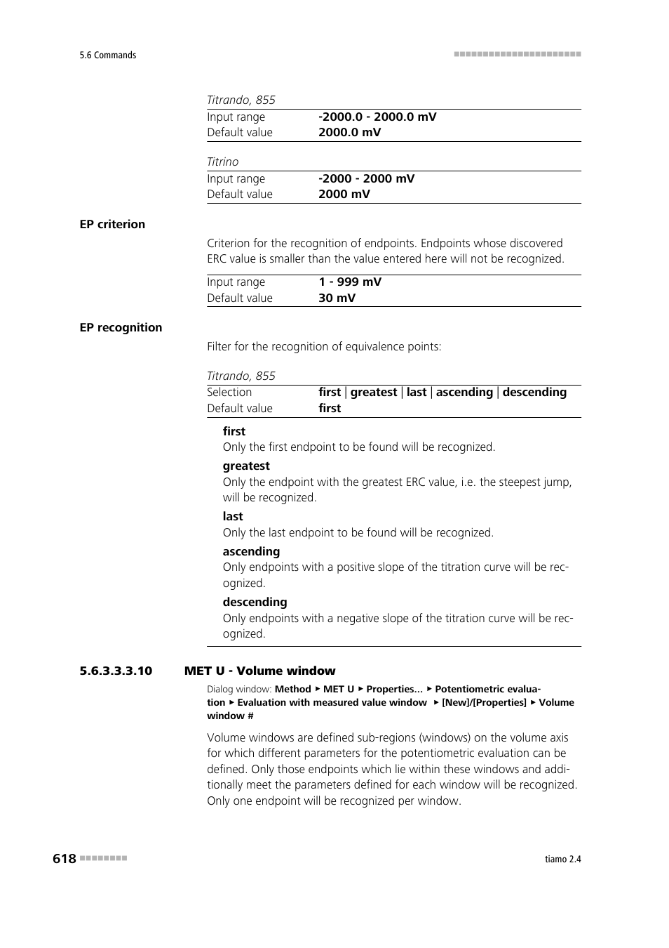 10 met u - volume window | Metrohm tiamo 2.4 Manual User Manual | Page 634 / 1717