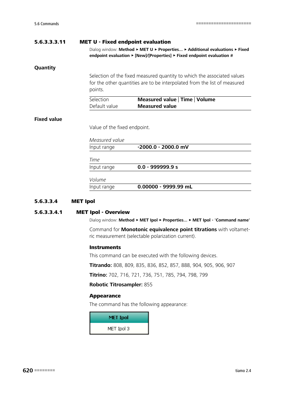 11 met u - fixed endpoint evaluation, 4 met ipol, 1 met ipol - overview | Metrohm tiamo 2.4 Manual User Manual | Page 636 / 1717