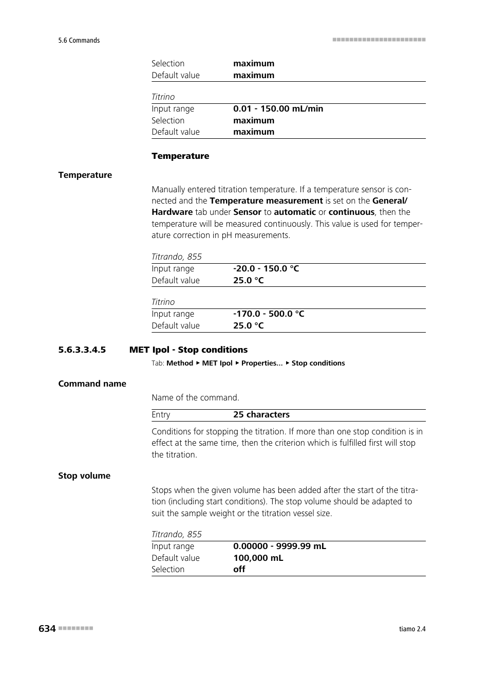 5 met ipol - stop conditions, Stop conditions | Metrohm tiamo 2.4 Manual User Manual | Page 650 / 1717