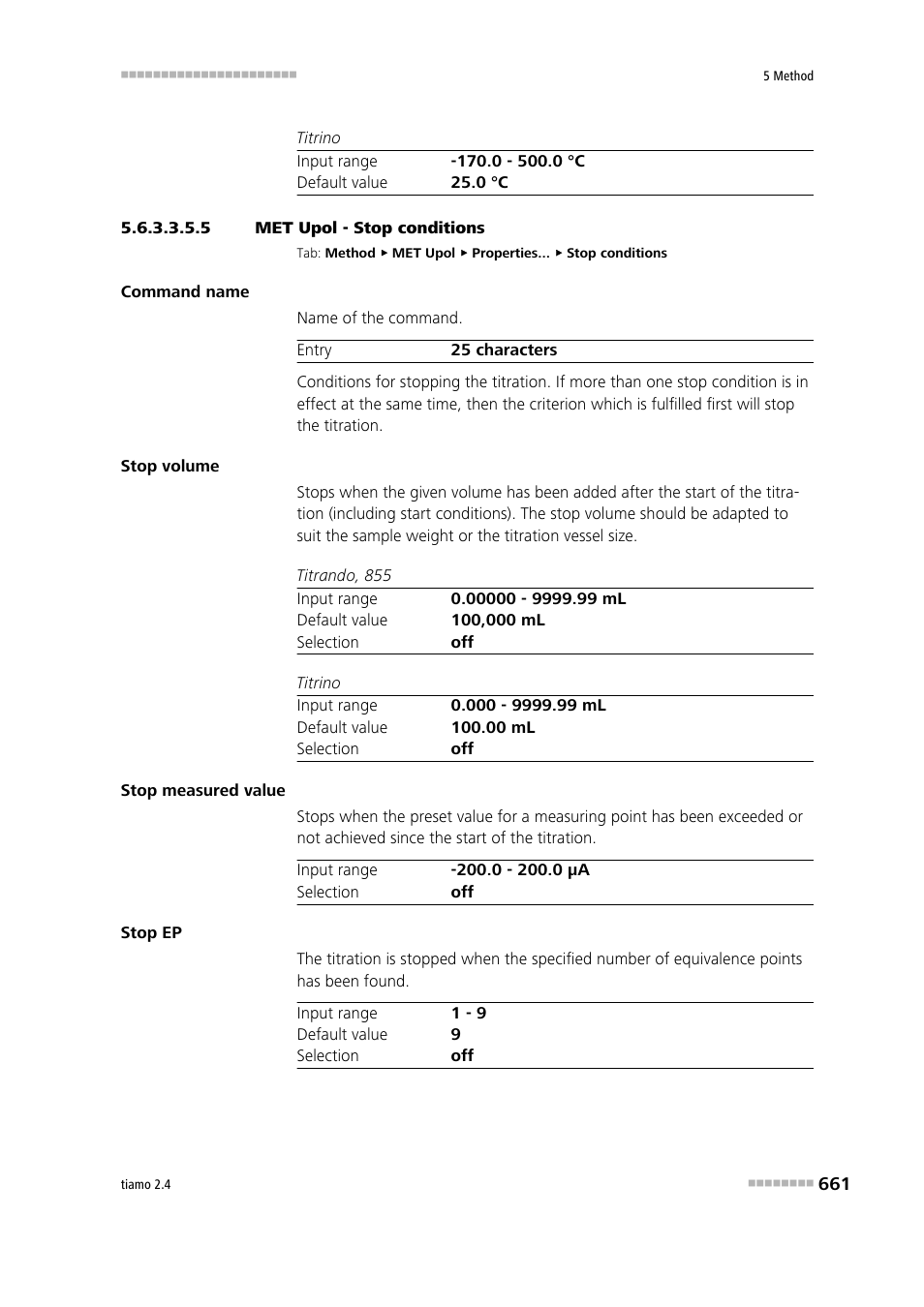 5 met upol - stop conditions, Stop conditions | Metrohm tiamo 2.4 Manual User Manual | Page 677 / 1717