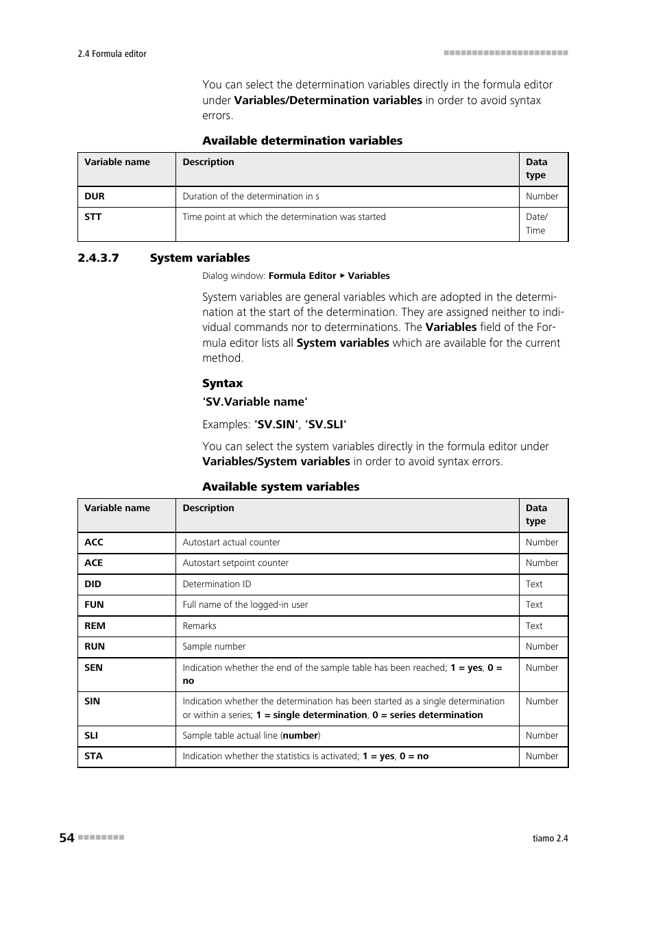 7 system variables | Metrohm tiamo 2.4 Manual User Manual | Page 70 / 1717