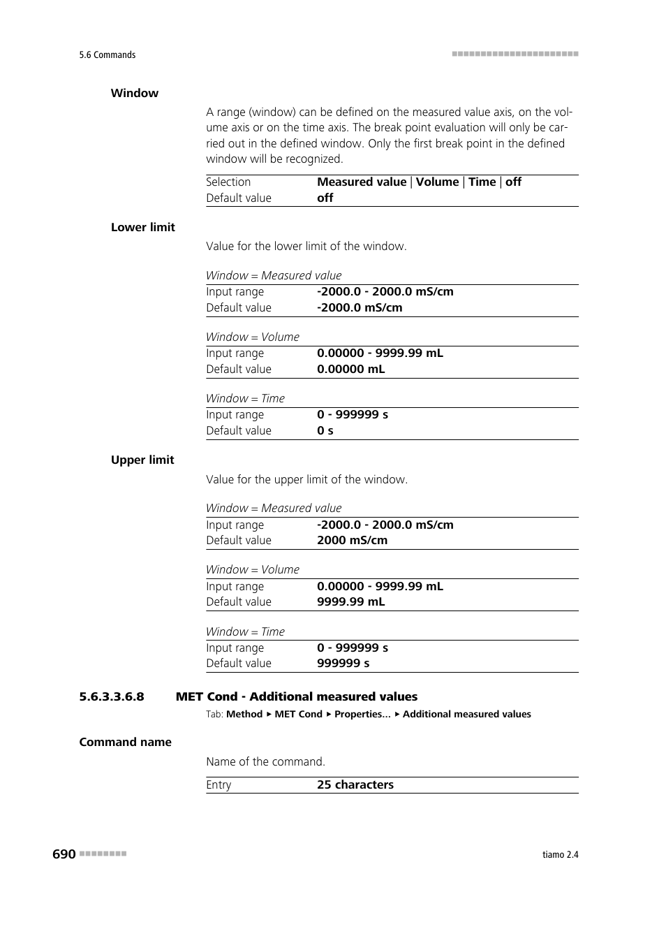 8 met cond - additional measured values, Additional measured values | Metrohm tiamo 2.4 Manual User Manual | Page 706 / 1717