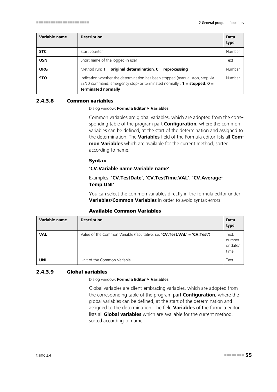 8 common variables, 9 global variables | Metrohm tiamo 2.4 Manual User Manual | Page 71 / 1717