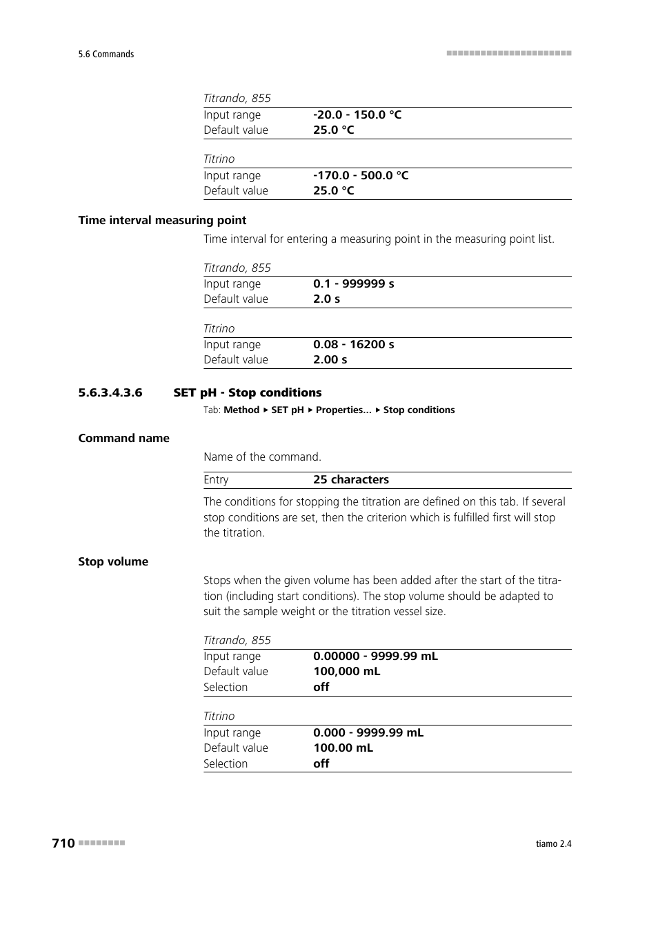 6 set ph - stop conditions, Stop conditions | Metrohm tiamo 2.4 Manual User Manual | Page 726 / 1717