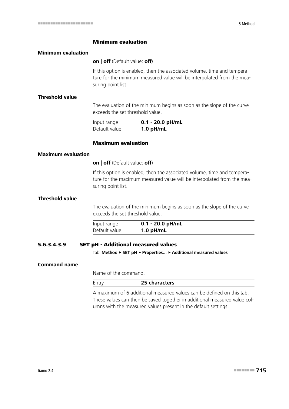 9 set ph - additional measured values, Additional measured values | Metrohm tiamo 2.4 Manual User Manual | Page 731 / 1717