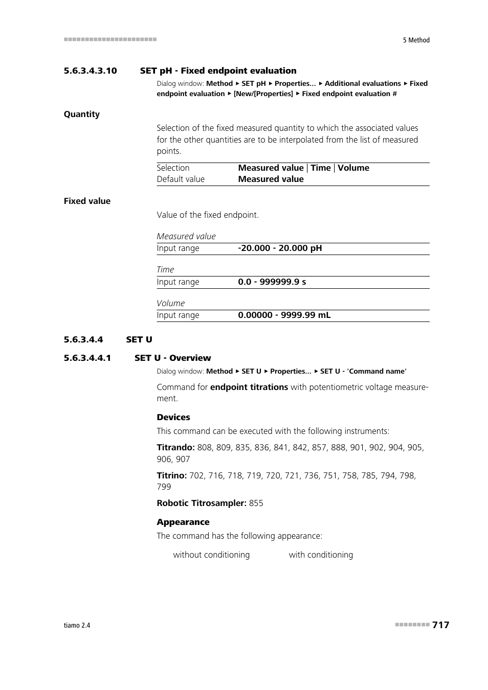 10 set ph - fixed endpoint evaluation, 4 set u, 1 set u - overview | Metrohm tiamo 2.4 Manual User Manual | Page 733 / 1717